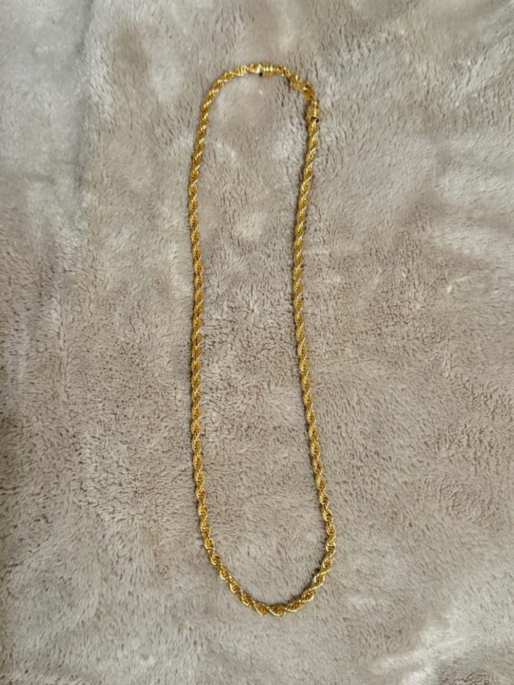 Costume jewelry , Gold Rope Chain Necklace - unisex  Jewelry